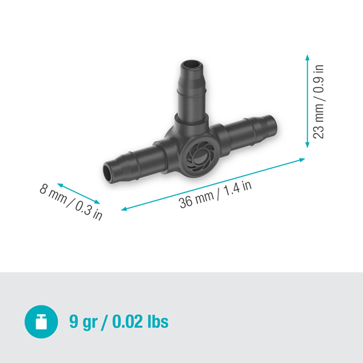 Gardena T-Joint 4.6 mm (3/16") Garden Plus