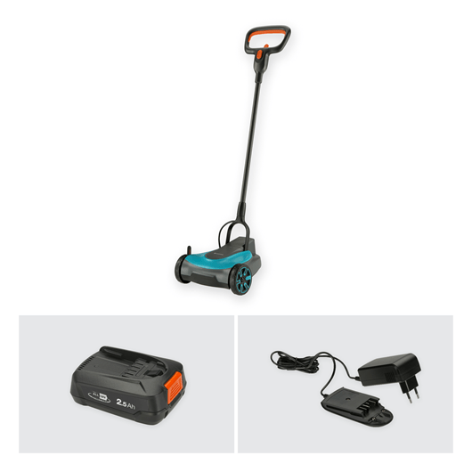 Gardena Battery Lawnmower HandyMower 22/18V P4A Ready-To-Use Set Garden Plus